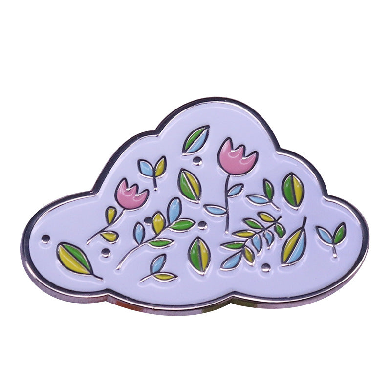front view of Flower Clouds Pin