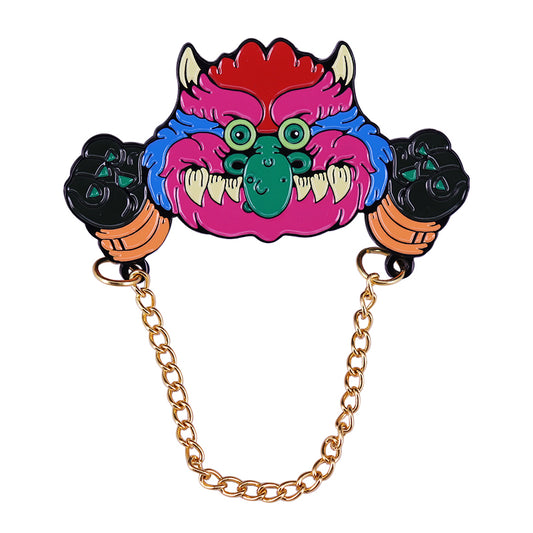 Purple-Haired Pink-Faced Little Monster Pin
