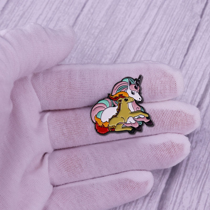 Magical Unicorn And Pokémon Rapidash Pin