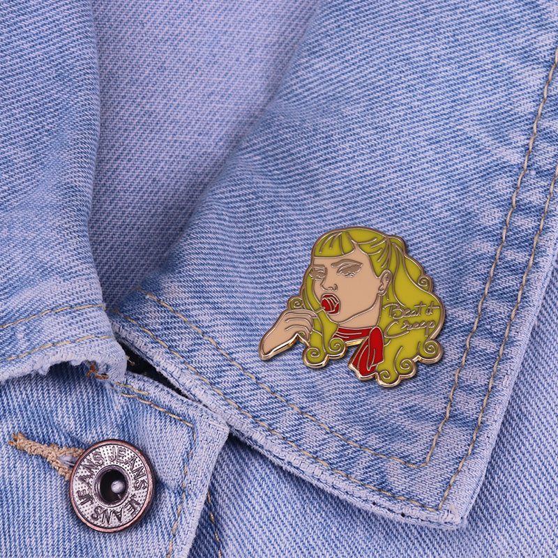 John Waters' "Cry-Baby" Yellow Twin-Tailed Girl Eating A Lollipop Pin