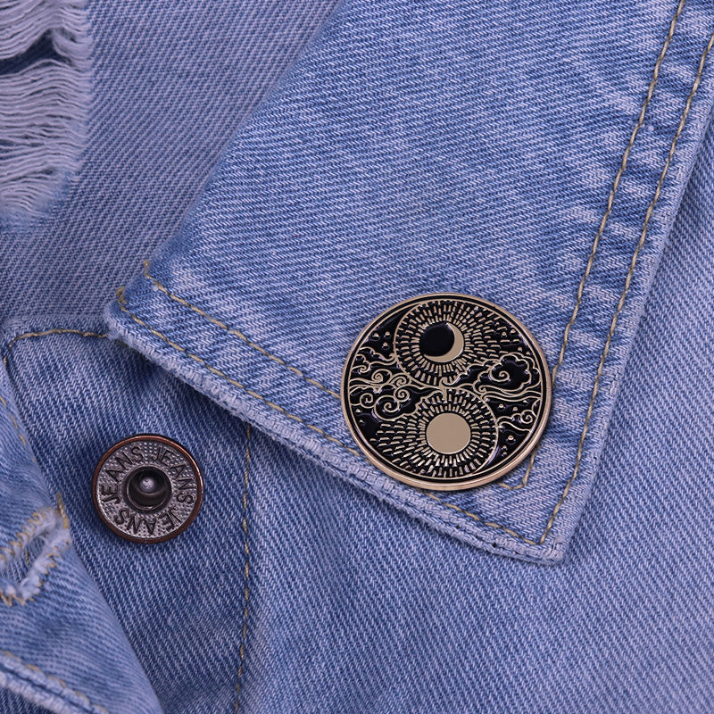 Yin Yang Sun Moon Pin