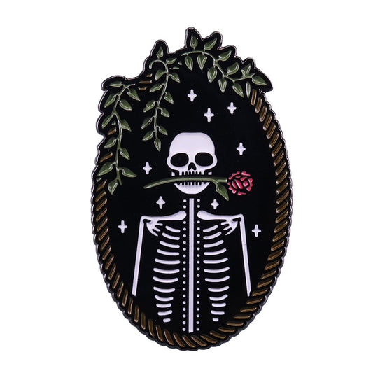 Rose Skeleton Pin