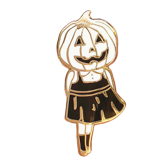 Halloween Pumpkin Head Girl Pin