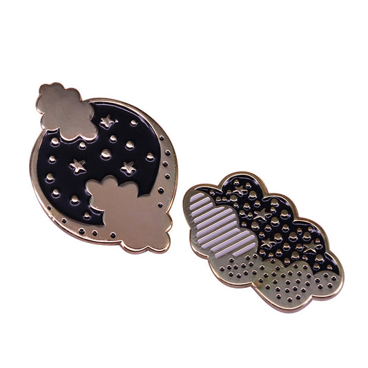 front view of After The Rain, The Moon, Clouds, And Starry Night Pin
