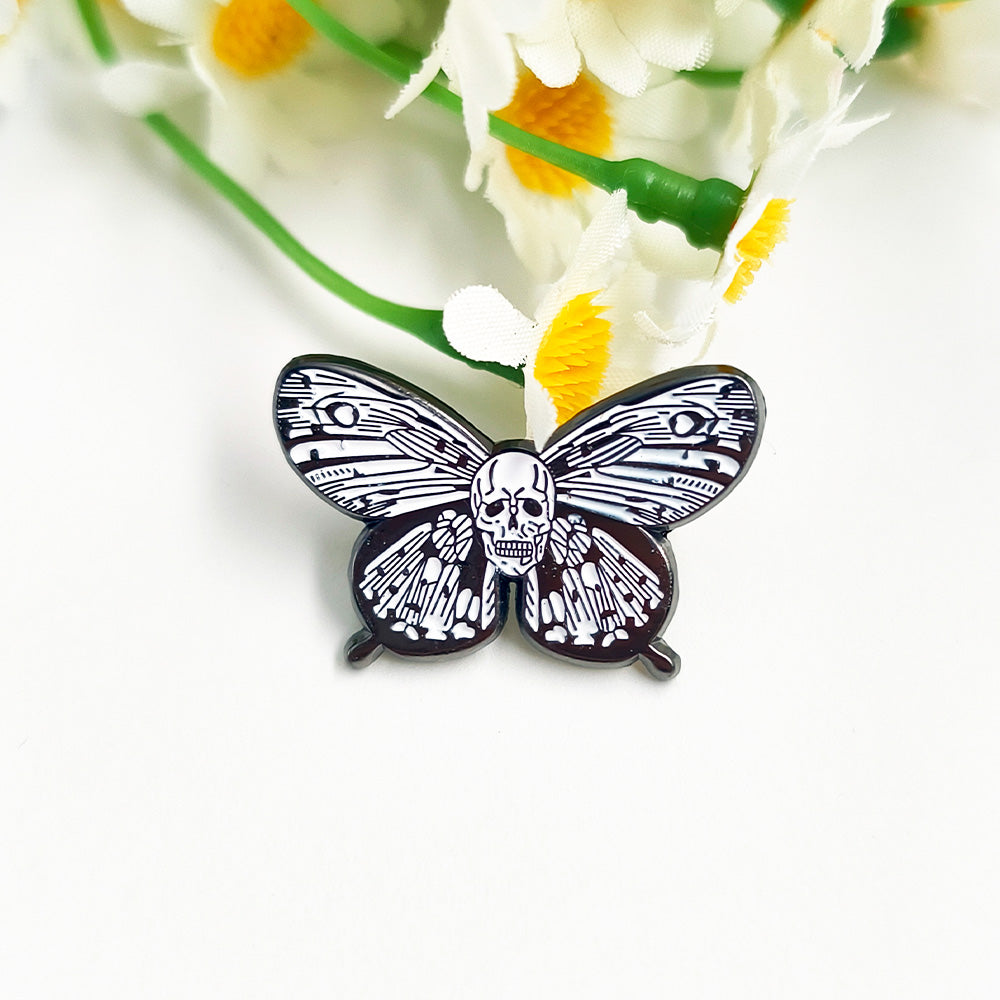 Death'S Head Hawkmoth Halloween Novelty High-End Dark Goth Pin