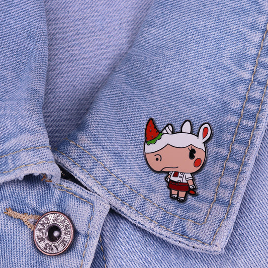 Animal Crossing Villager Rhinoceros Strawberry (Merengue) Pin
