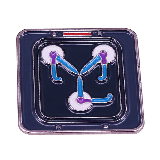 front view of Back To The Future Flux Capacitor Pin