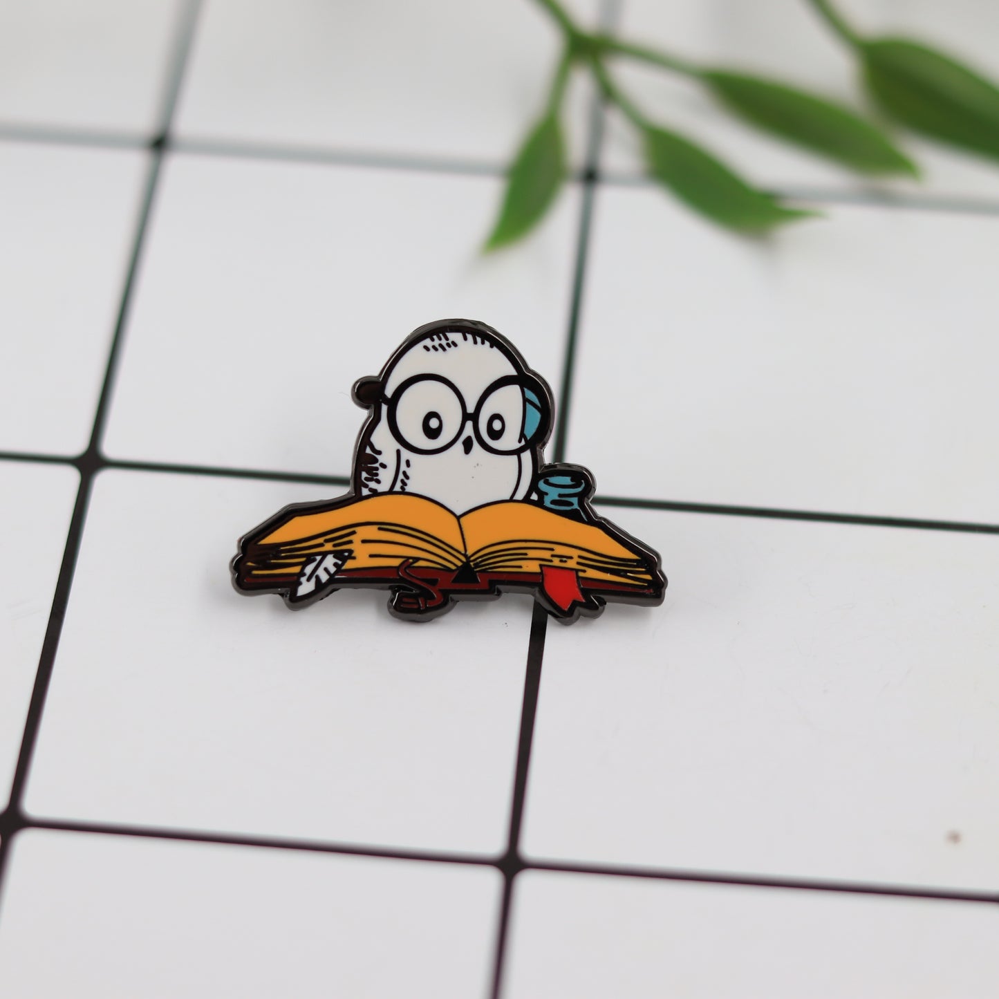 Owl Reading Pin