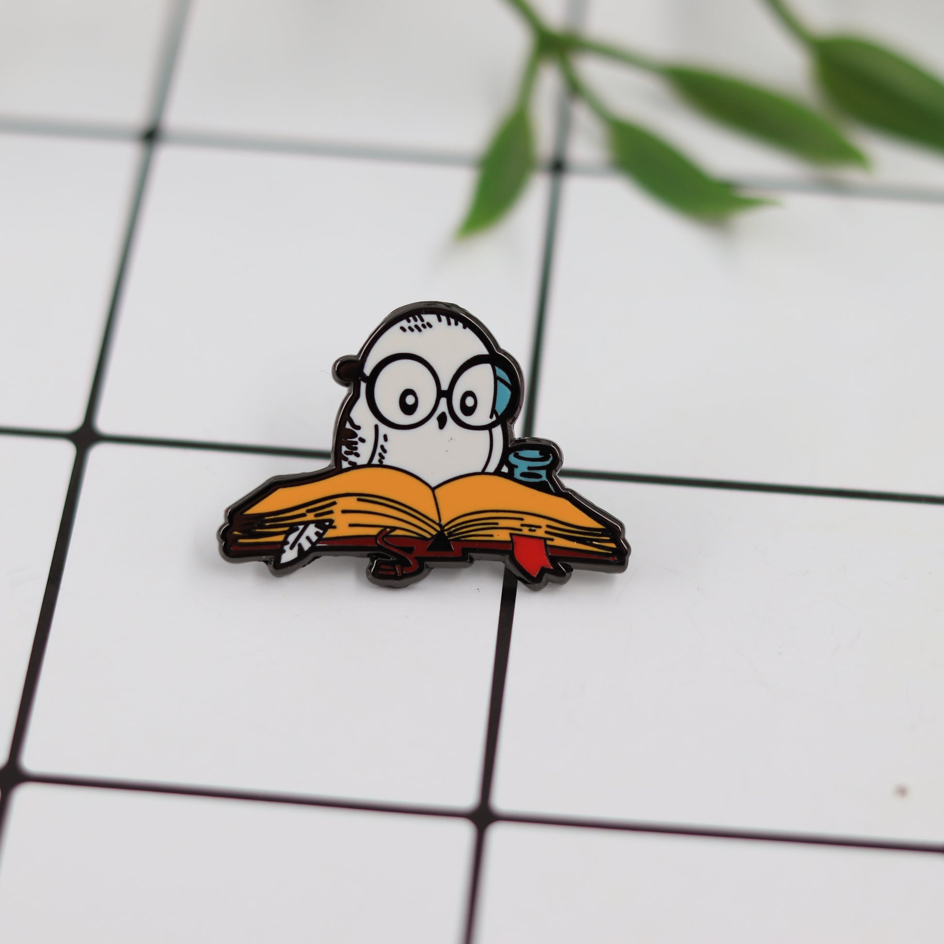 Owl Reading Pin