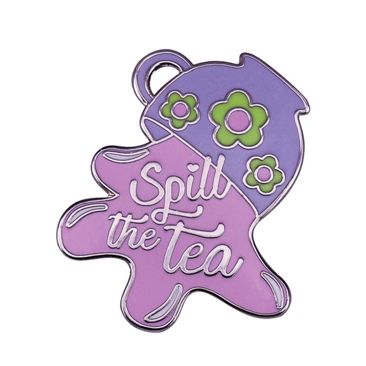 Spill The Tea Pink Teacup Pin