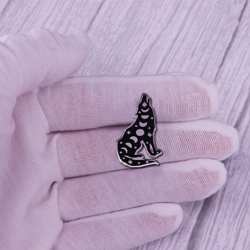 Howling Wolf Moon Phase Pin