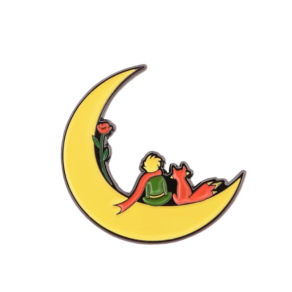 The Little Prince and the Fox's Back View Pin