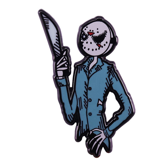 Friday The 13Th Skeleton Jack And Jason Mask Pin