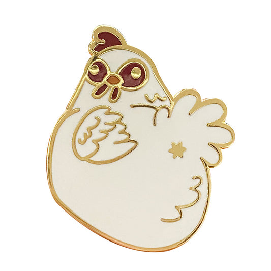 White Chicken Pin