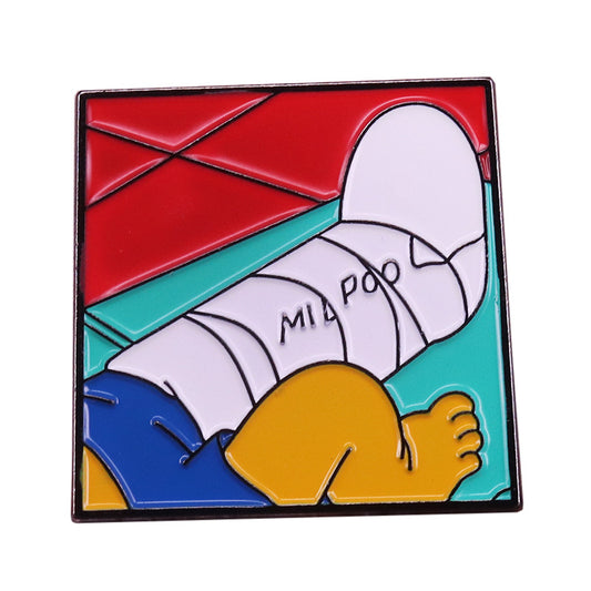 front view of Bart Simpson Pool Signature Plaster Leg Pin