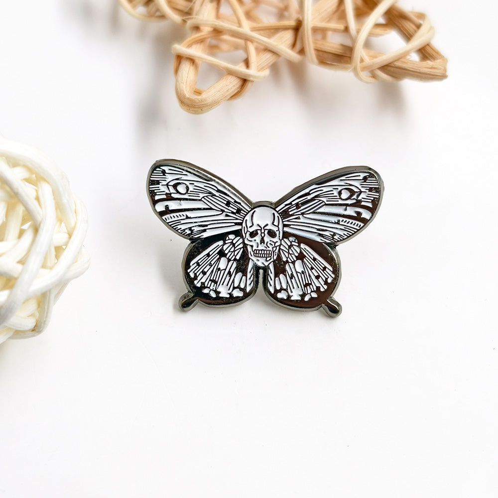 Death'S Head Hawkmoth Halloween Novelty High-End Dark Goth Pin