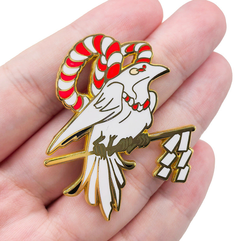 Mythical Crow Shinto Shrine Shimenawa Pin