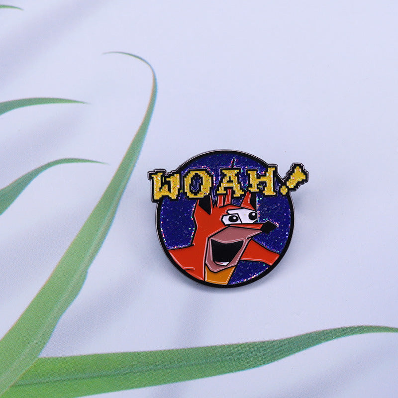 Crash Bandicoot Flash Button Pin