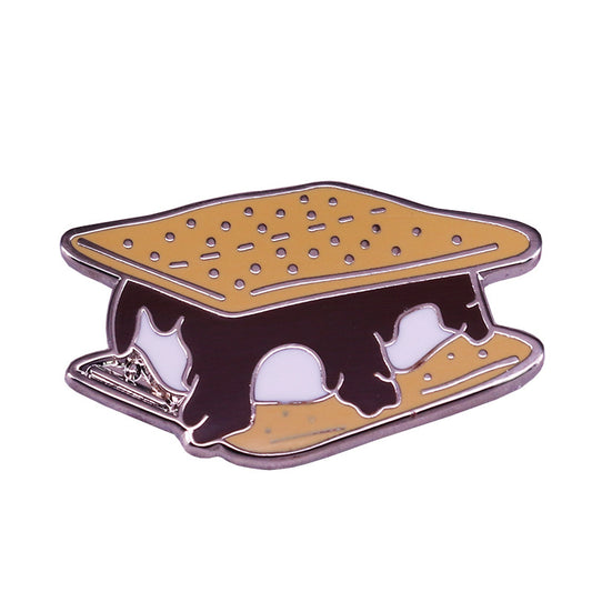 Marshmallow Chocolate Sandwich Cookie Pin