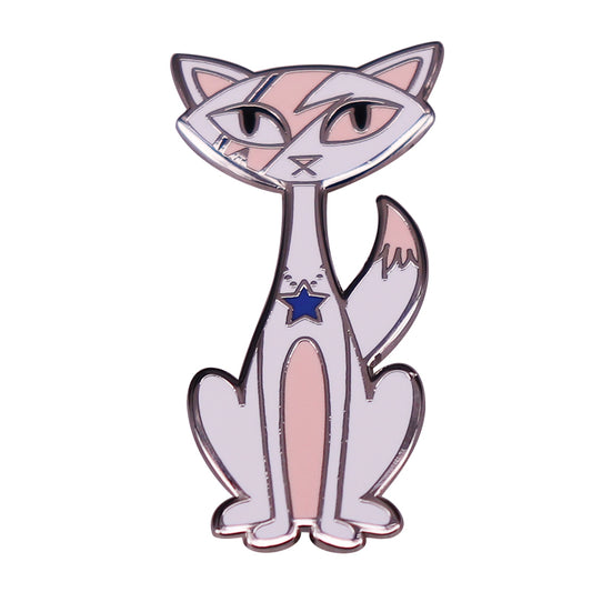 David Bowie Cat Blue Star Necklace Ziggy Stardust Cat Pin