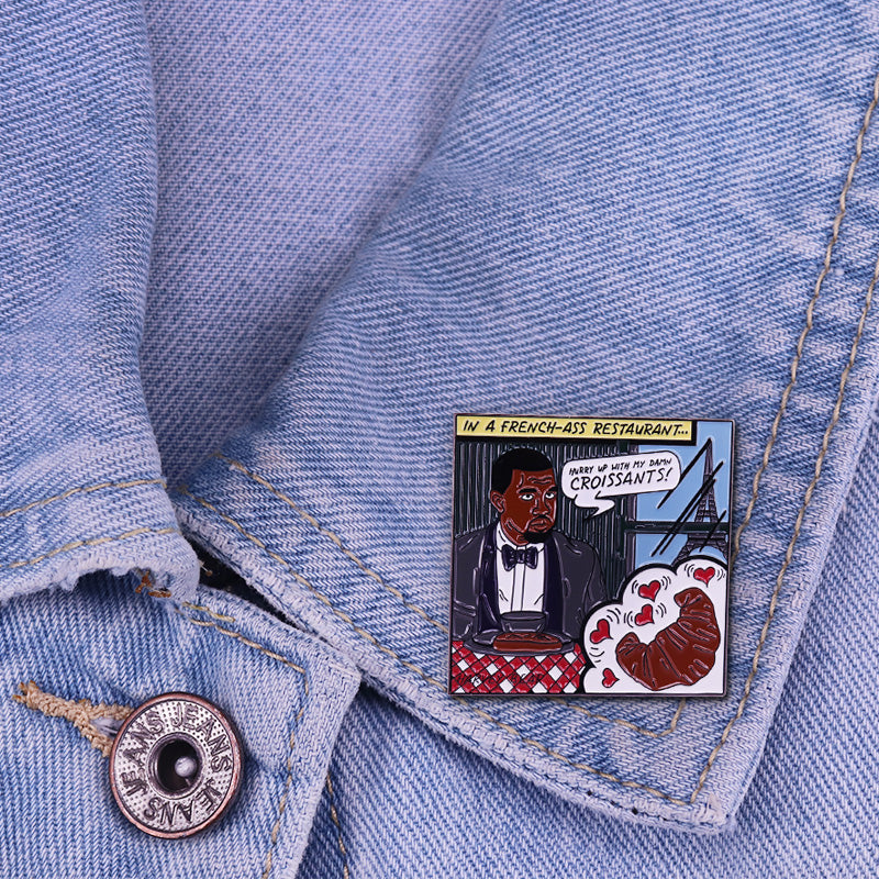 Kanye West Lyrics French Croissant Pop Art Pin