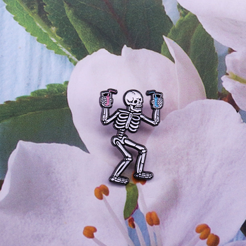 Skeleton Bartender Pin