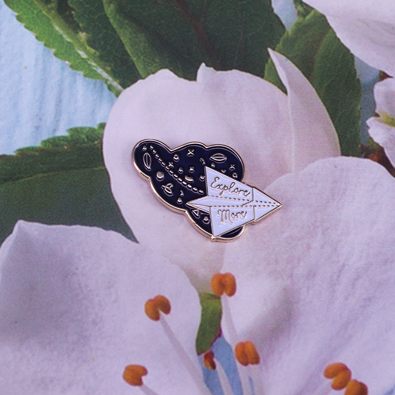 Paper Plane - Explore More Space Galaxy Pin