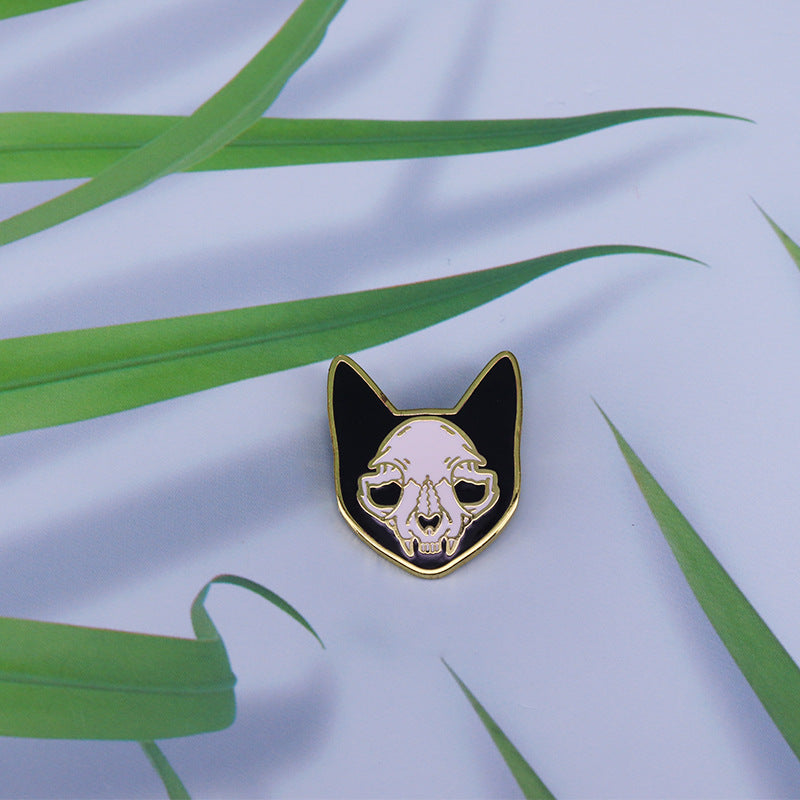 Skull Cat Head Pin