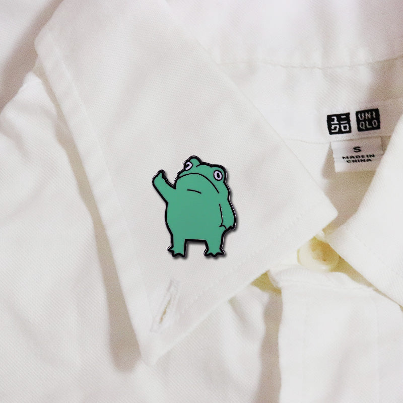 Frog Flipping The Bird Pin