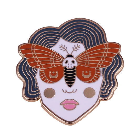 Skull Moth Girl Death'S-Head Hawkmoth Pin