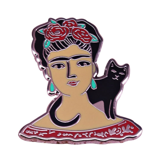 Frida And The Black Cat Pin