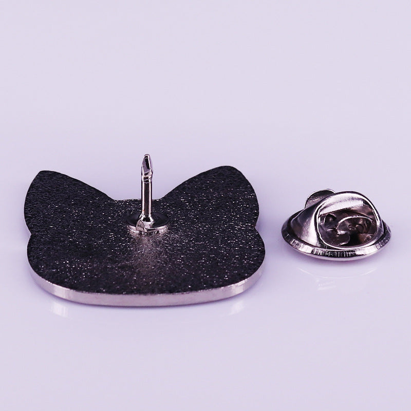 Moonlight Riding Cat Head Pin