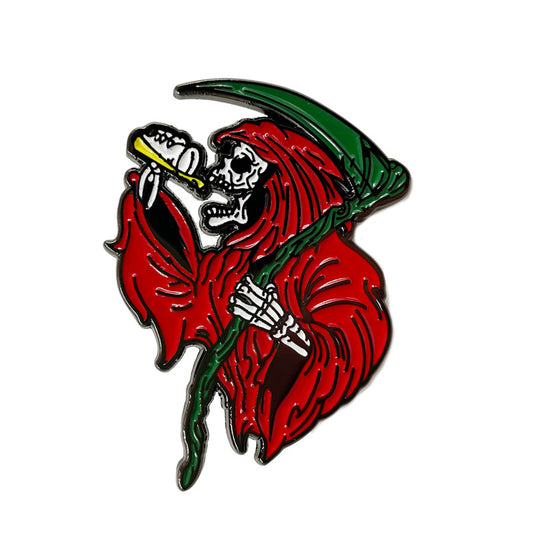 Scythe Grim Reaper Halloween Skull Punk Pin