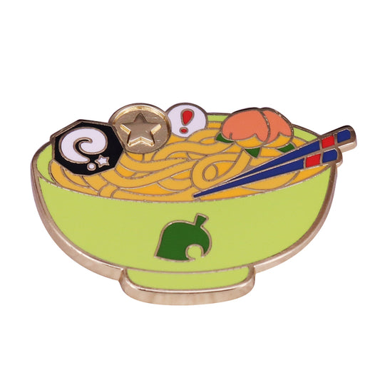 front view of Animal Crossing Inspired Ramen Pin