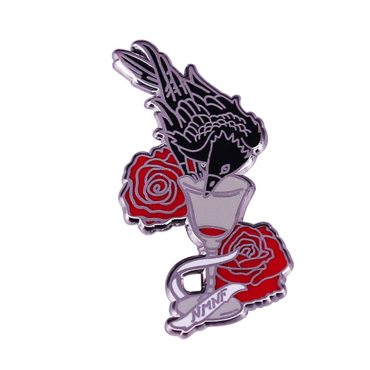 Crows Drinking Red Wine And Red Roses Six People Pin
