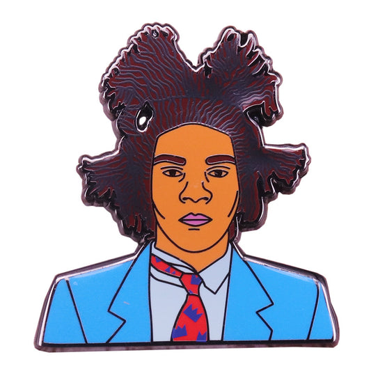 front view of Basquiat Graffiti Art Pin