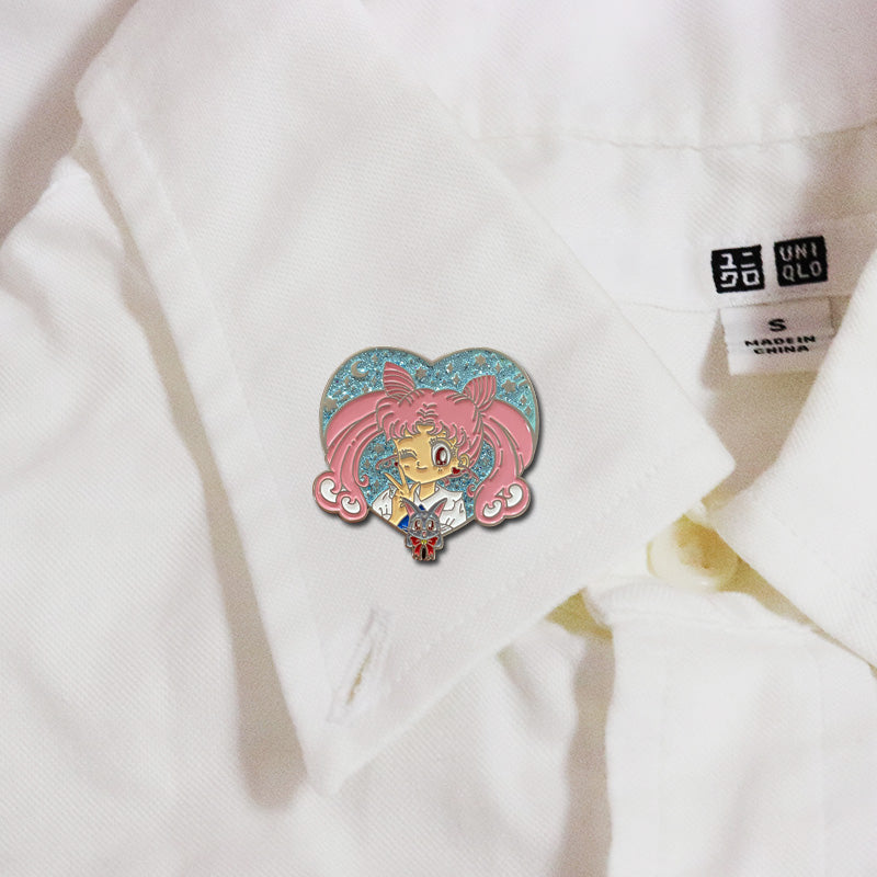 Sailor Moon And Luna The Black Cat Flash Pin