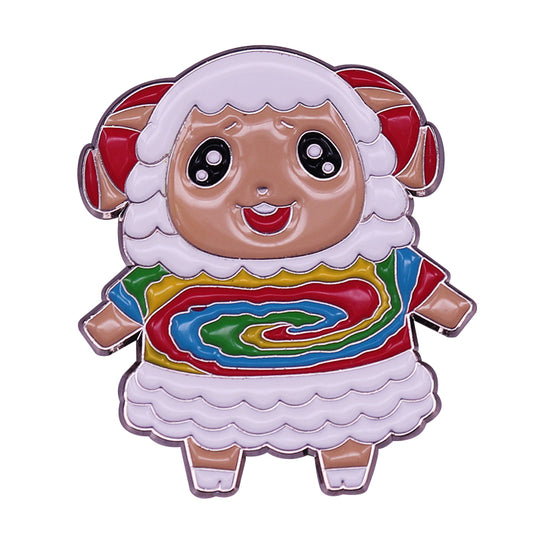 front view of Animal Crossing Sheep Dom Pin