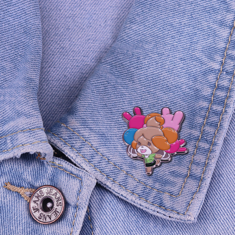 Animal Crossing Isabelle Happy Colorful Gamer Pin