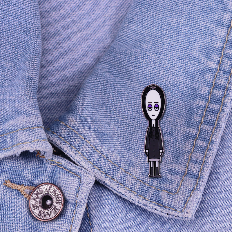 Pale Sad Adams Gothic Halloween Pin