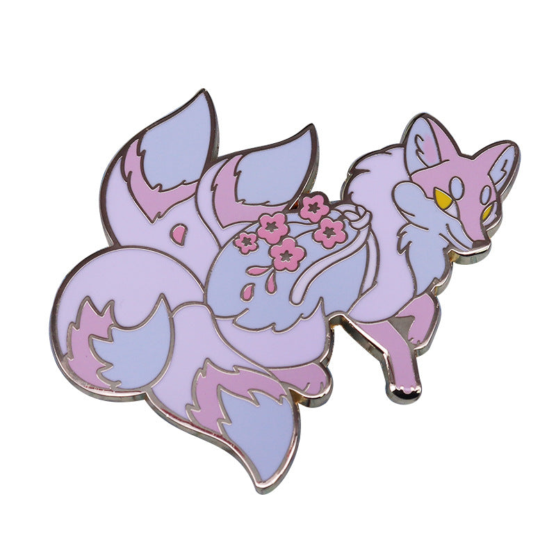 front view of Fox Spirit Pin
