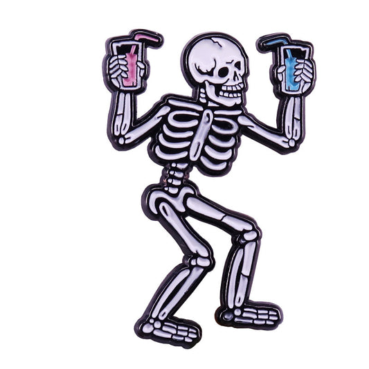 Skeleton Bartender Pin