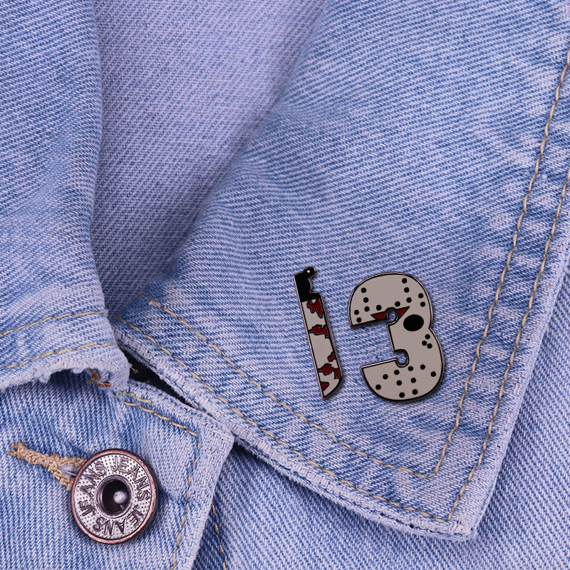 Friday The 13Th Jason'S Mask And Knife Pin