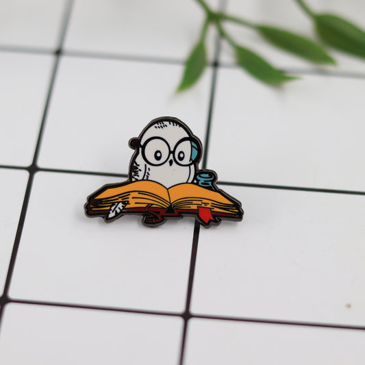 Owl Reading Pin