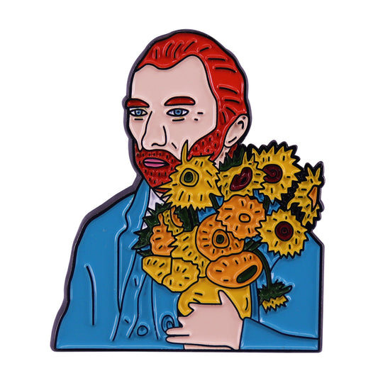 Van Gogh'S Art Oil Painting Sunflowers Pin
