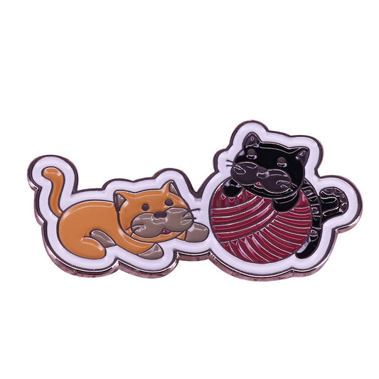 Cat Playing With Yarn Pin