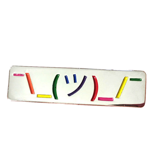Shrug Rainbow Emoji Pin