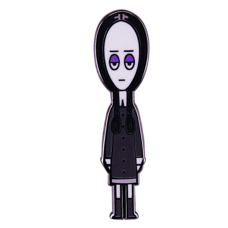 Pale Sad Adams Gothic Halloween Pin
