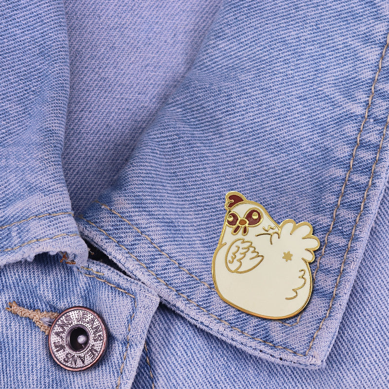 White Chicken Pin