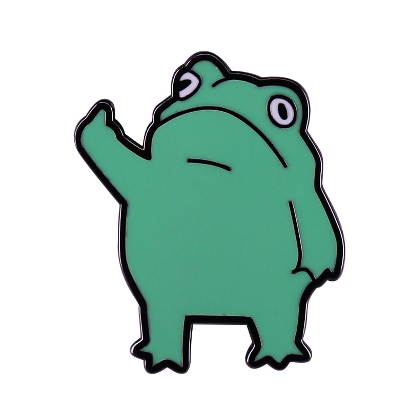 Frog Flipping The Bird Pin